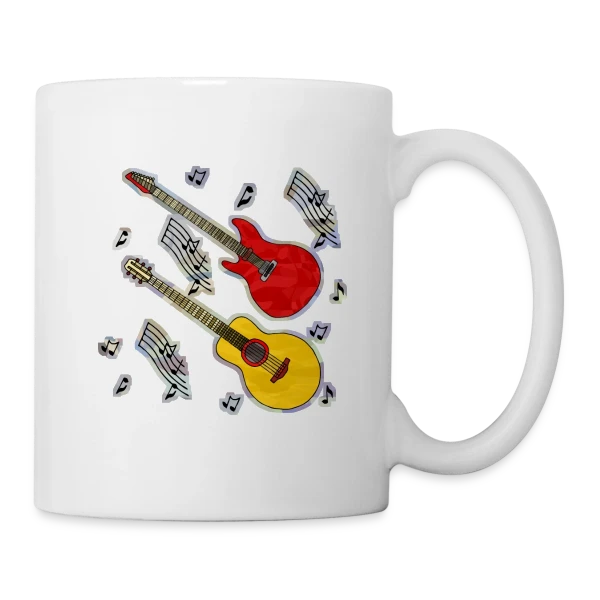 Mélodie Guitare Vintage sur Mug blanc