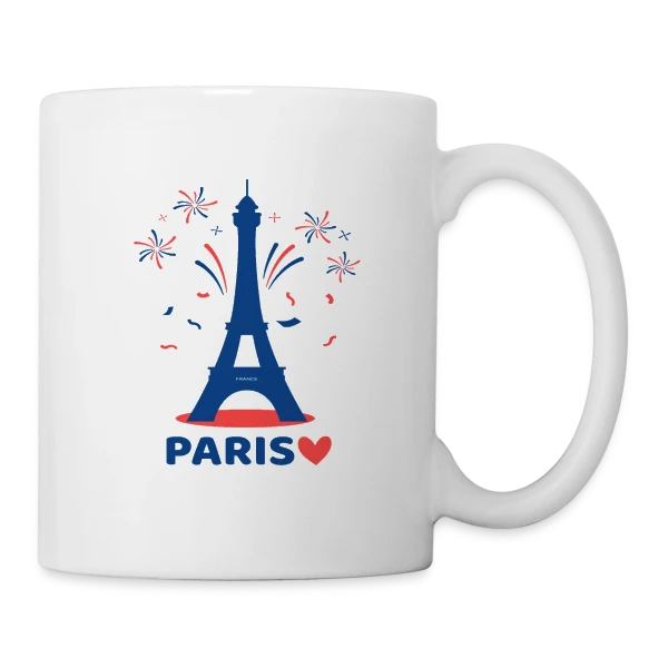 Tour Eiffel Festive Enfants sur Mug blanc