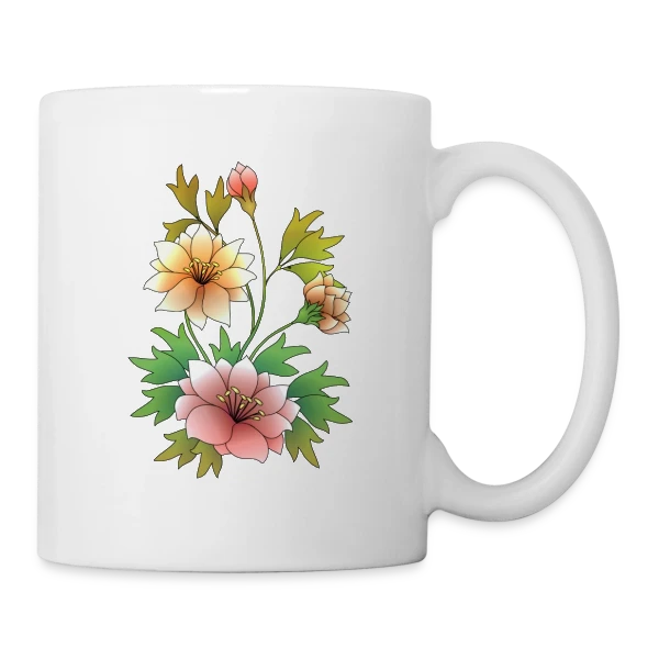 Éclat Floral sur Mug blanc