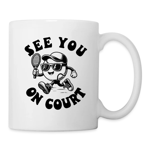 Rendez-vous sur le Court : Design Tennis sur Mug blanc