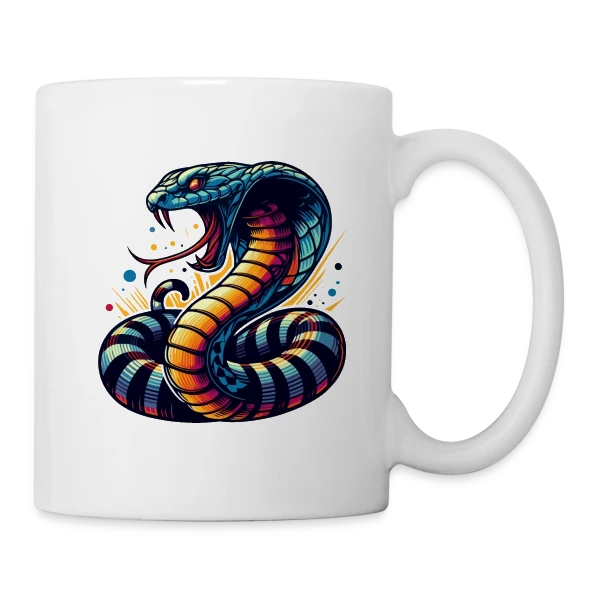 Cobra Vibrant : Style Sauvage et Énergique sur Mug blanc