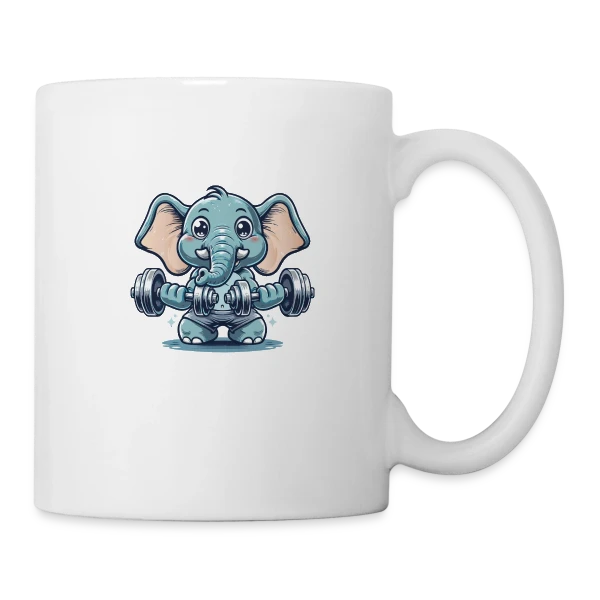 L'Éléphant Sportif Rigolo sur Mug blanc