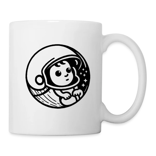 Bébé Casqué – Sécurité et Humour Enfant sur Mug blanc