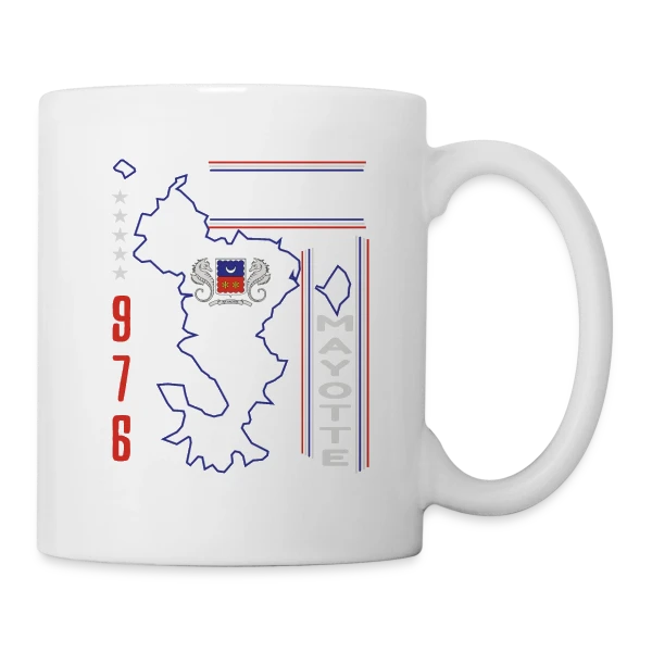 Carte Mayotte 976 sur Mug blanc