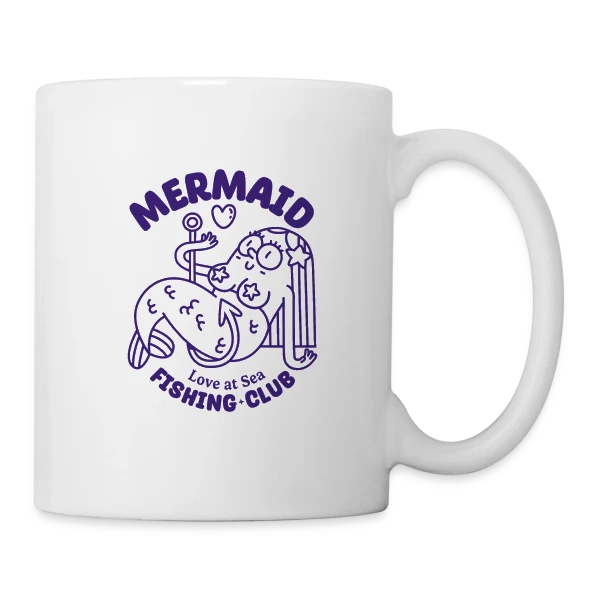 Club de Pêche Sirène Amour sur Mug blanc