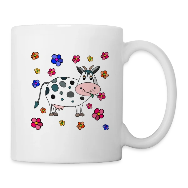 Krowa, la Vache Amusante sur Mug blanc