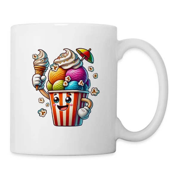 Glace Comic : Fun, Fraîcheur Estivale & Gourmandise sur Mug blanc