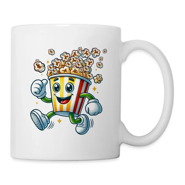 Popcorn Comique : La Star de Vos Soirées Ciné sur Mug blanc