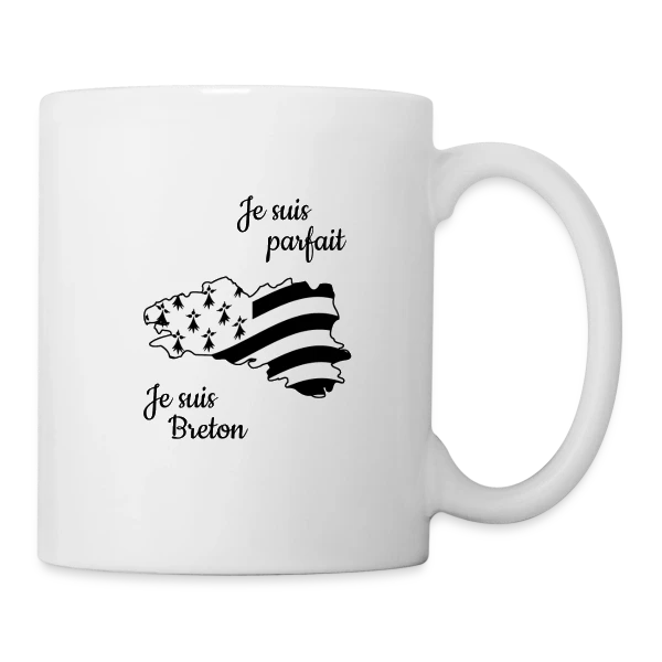 "Je suis Breton, donc parfait !" sur Mug blanc