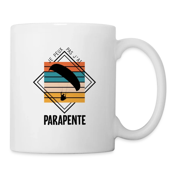 Humour : Je Peux Pas J'ai Parapente sur Mug blanc