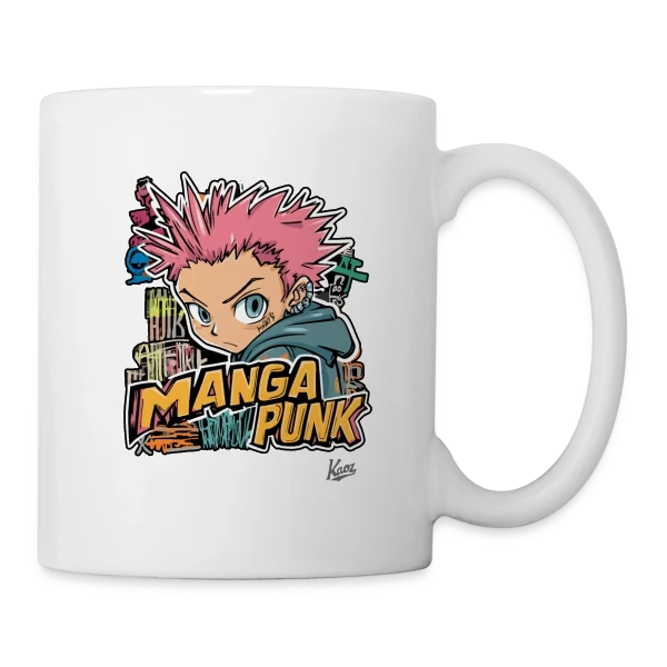 Explosion Manga Punk Japonais sur Mug blanc
