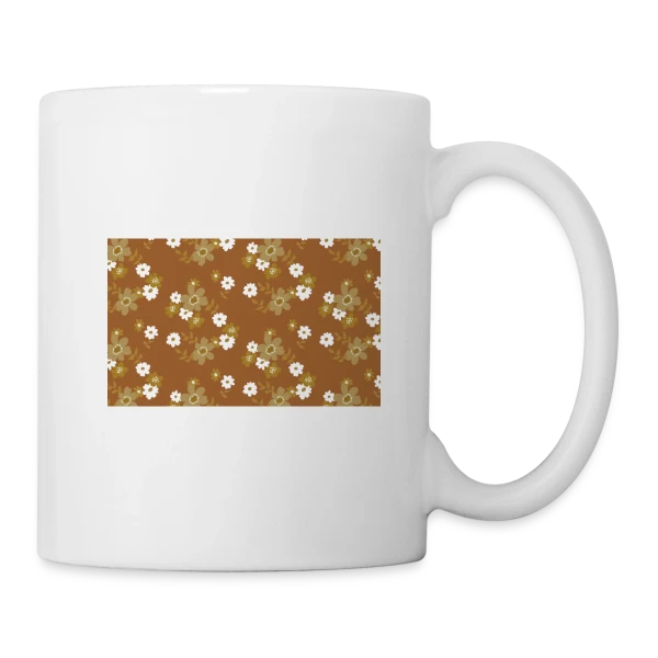 Fleurs Rétro Années 70 sur Mug blanc