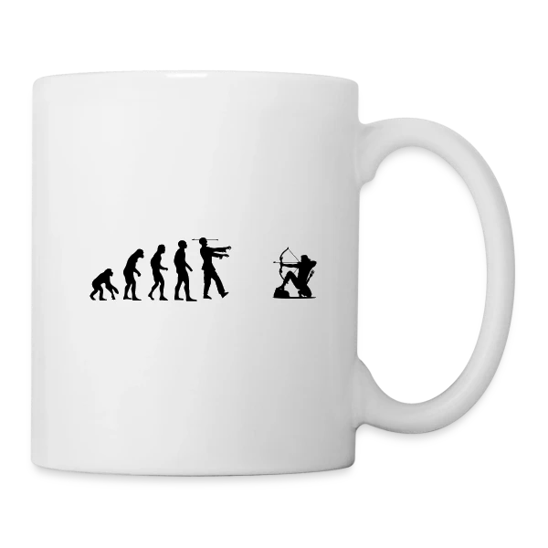 Évolution Humaine : Zombie vs Archer sur Mug blanc