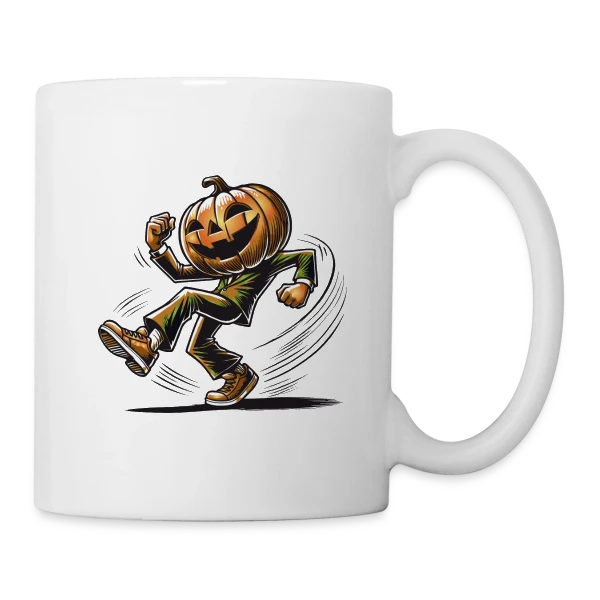 Citrouille Dansante: Humour d'Halloween sur Mug blanc