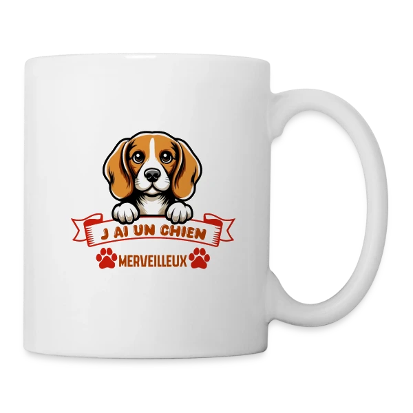 Beagle Adorable sur Mug blanc