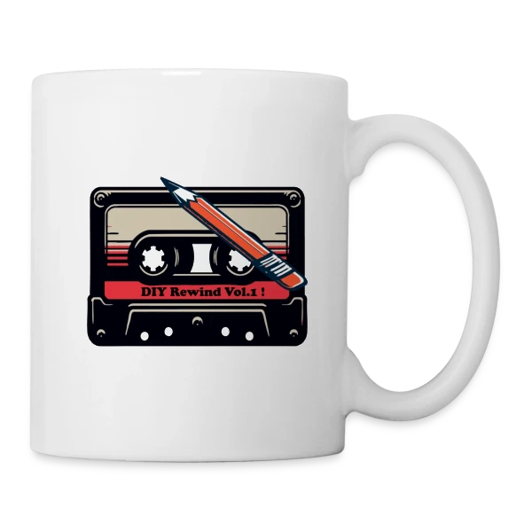 Cassette Rétro K7 : L'Analogique Stylé sur Mug blanc