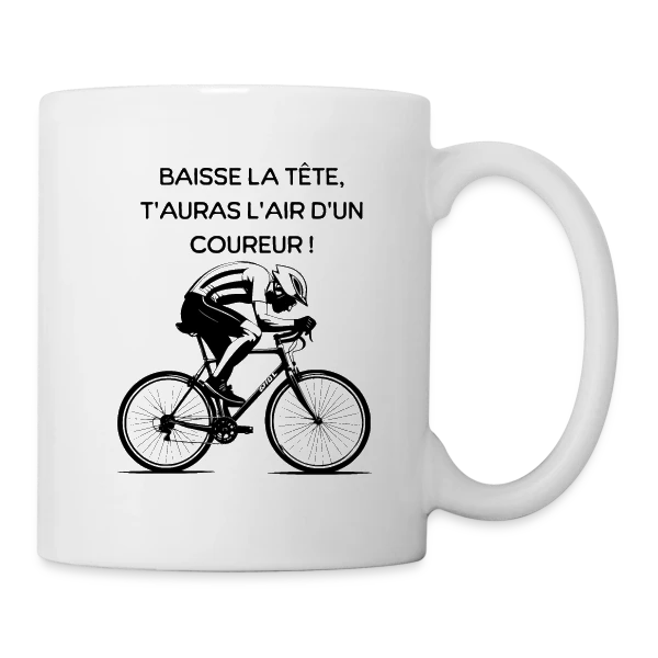 Cyclisme Humour - Design Minimaliste Vélo sur Mug blanc