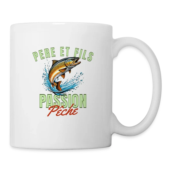 Pêche Père Fils : Complicité en Nature sur Mug blanc