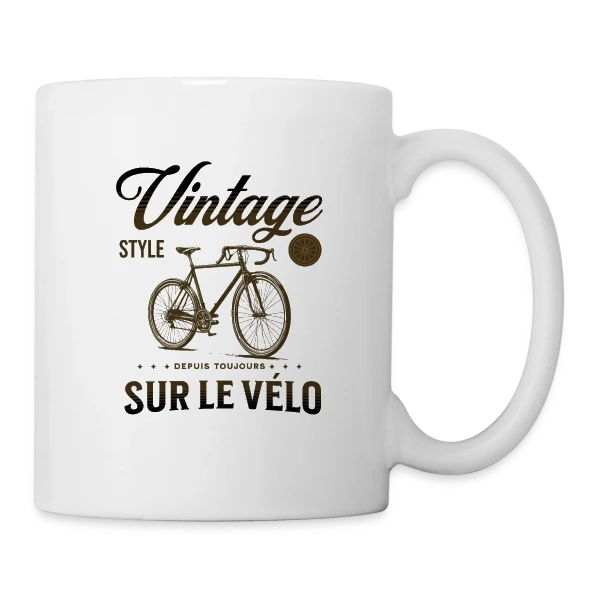 Passion Vélo Vintage Élégance sur Mug blanc