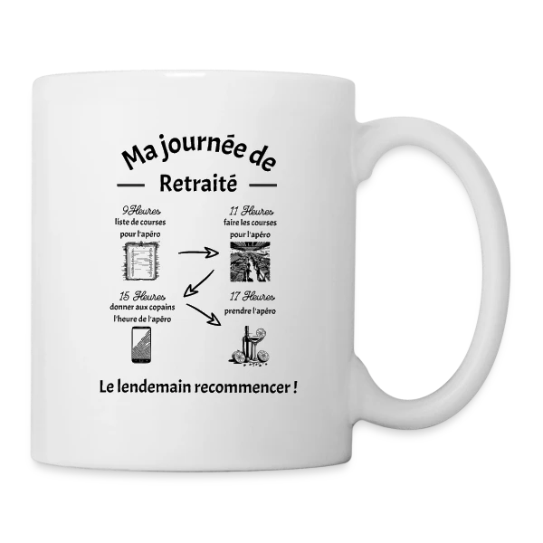 Joyeuse Retraite - Nouvelle Vie, Plus de Loisirs sur Mug blanc