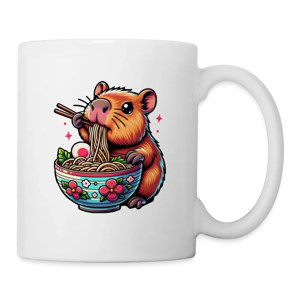 Capybara Mignon Ramen sur Mug blanc