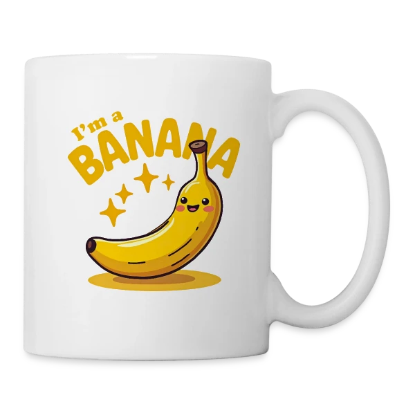 Maquette de Mug blanc « Humour Banane - Costume Carnaval & Fête » à personnaliser