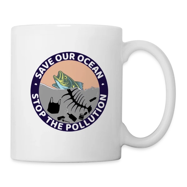 Stop Pollution Océanique sur Mug blanc