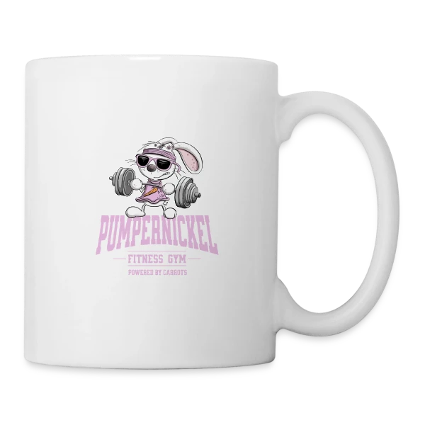 Lapin Costaud 'Pumpernickel Girl' - Fitness Humoristique sur Mug blanc