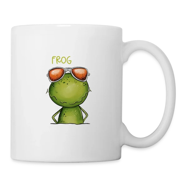 Grenouille Cool et Inoubliable sur Mug blanc