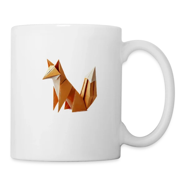 Renard Origami Géométrique sur Mug blanc