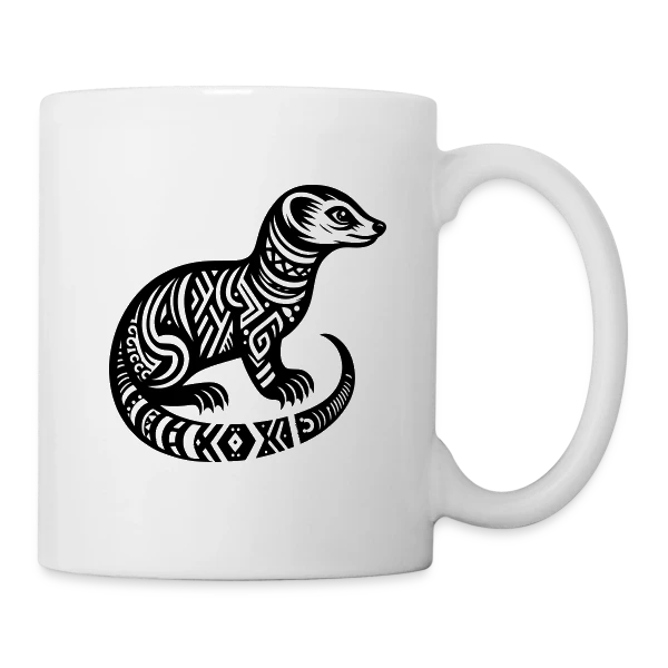 Mangouste Tribale : Esprit Sauvage sur Mug blanc