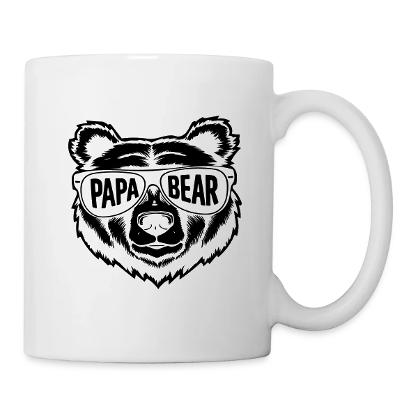 Papa Bear - Le Papa Câlin de la Famille sur Mug blanc