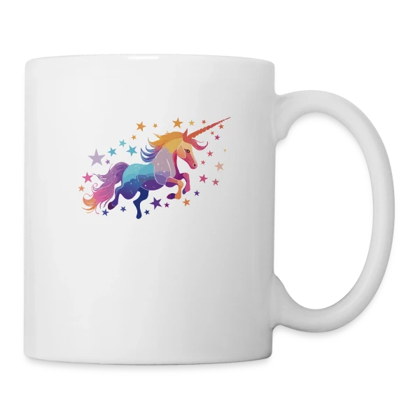 Licorne Magique Étoiles sur Mug blanc