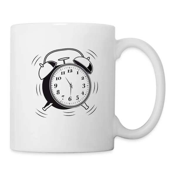 Réveil Rétro 6h - L'Heure du Style Vintage sur Mug blanc