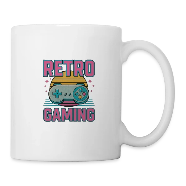 Manette Rétro Gaming Années 90 sur Mug blanc