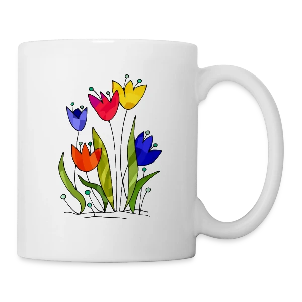 Bouquet de Fleurs sur Mug blanc