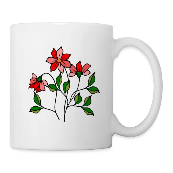 Fleurs Épanouies sur Mug blanc