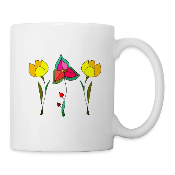 Jardin Fleuri Délicat sur Mug blanc