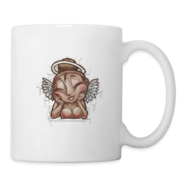 Ange Bulle Fantaisie sur Mug blanc