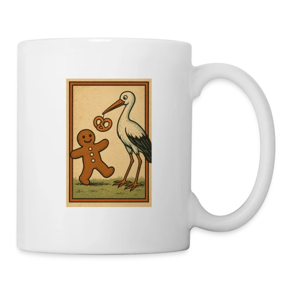 Cigogne et Mannele Alsacien sur Mug blanc