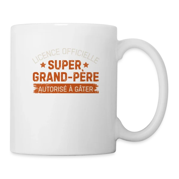 Licence de Grand-Père : T-shirt Humour Papy sur Mug blanc