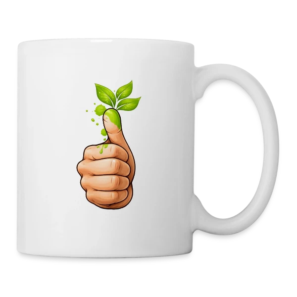 Le Pouce Vert sur Mug blanc