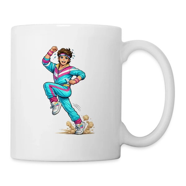 L'Homme Aérobic Déchaîné sur Mug blanc