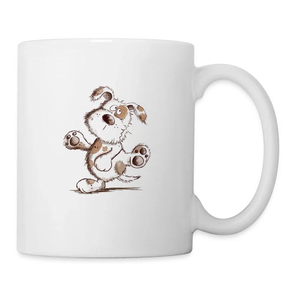 Chien Danseur Joyeux sur Mug blanc