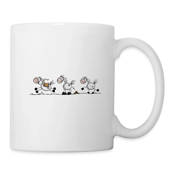 Poney Farceur sur Mug blanc