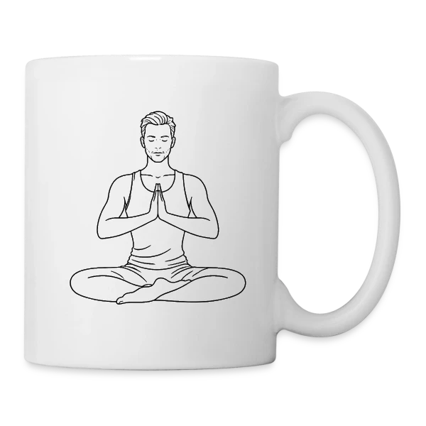 Homme en Posture de Yoga sur Mug blanc