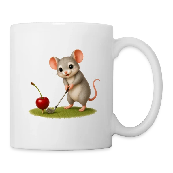 La Souris Golfeuse sur Mug blanc