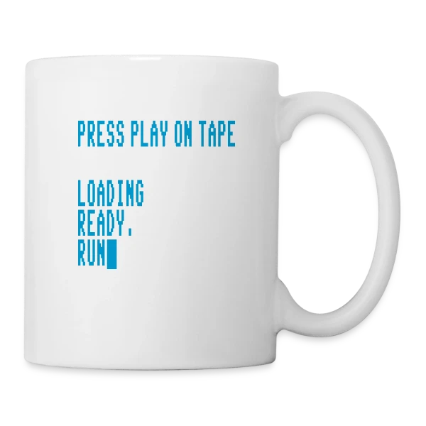Press Play on Tape - Ordinateur Rétro C64 sur Mug blanc