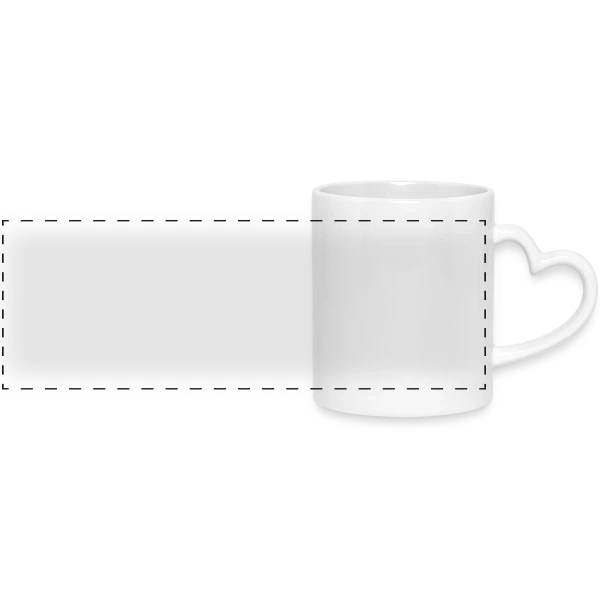 Maquette de Mug panoramique avec anse en forme de cœur à personnaliser