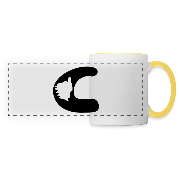 Lettre C Carte Corse sur Mug panoramique contrasté et blanc